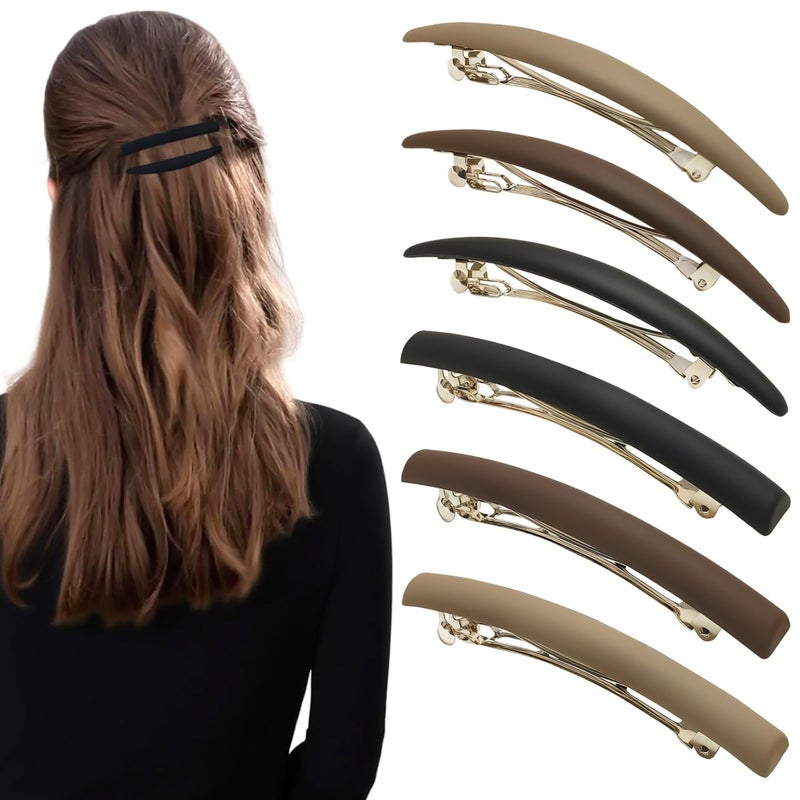 Markuii Slim French Hair Barrettes for Women Half Up Small Hair Barrette Clips Elegant Styling for Thin, Short or Fine Hair, 6 Pack - Image 1
